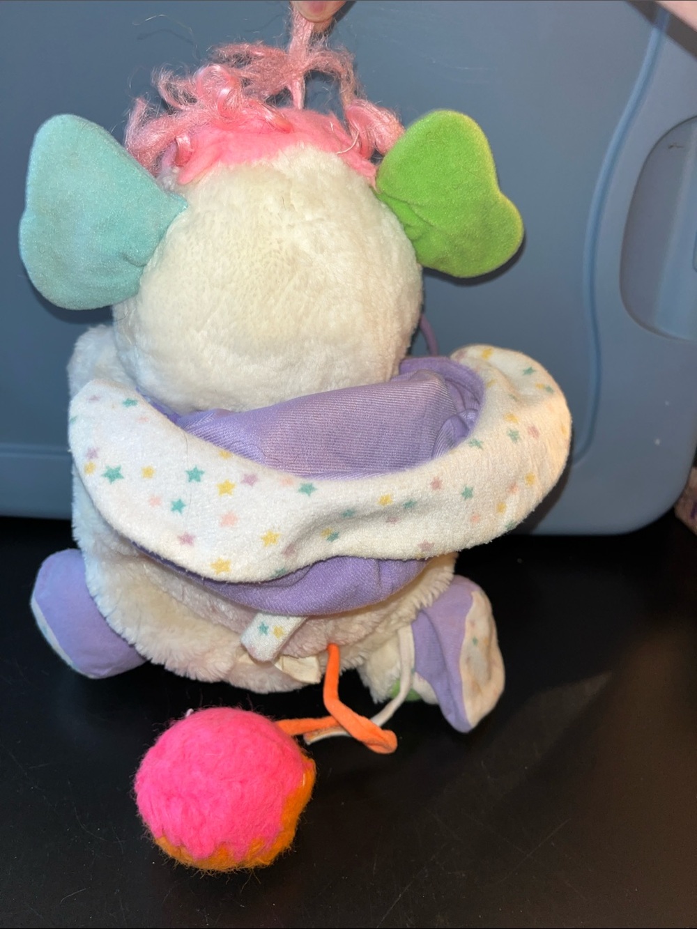 Vintage 1986 Mattel Popples Baby Bibsy Plush.